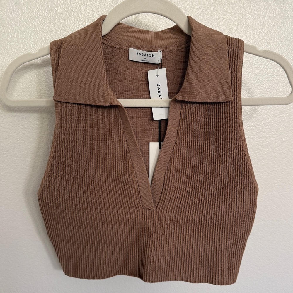 Aritzia Babaton Sculpt Knit Polo Top
